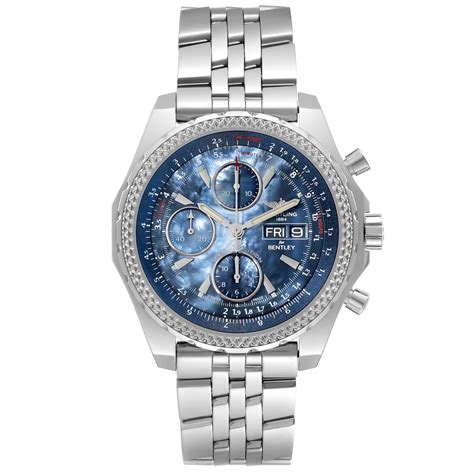 Breitling Bentley Motors GT Mother of Pearl Dial Steel Watch 